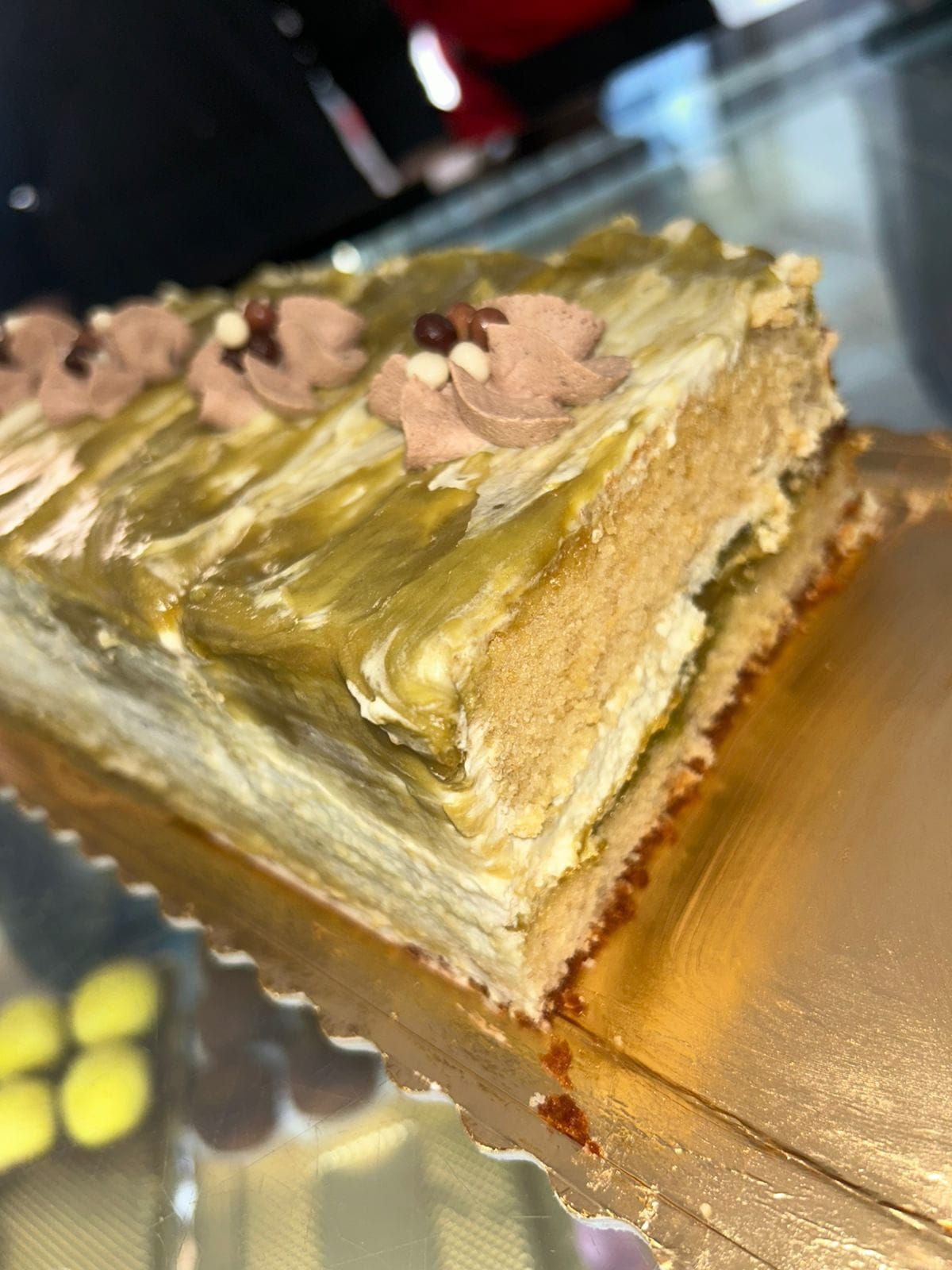Fatia de bolo de pistache
